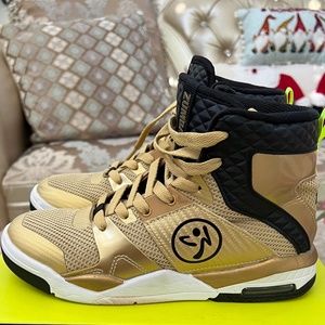 ZUMBA HIGH TOP GOLD TRAINERS SNEAKERS w Max Impact